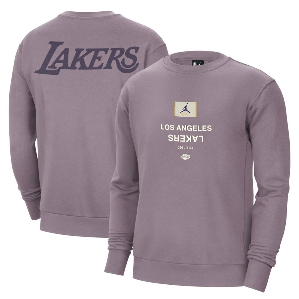 Los‎ Angeles Lakers Jordan Statement Crew Sweatshirt Mens Med Upside Down Purple